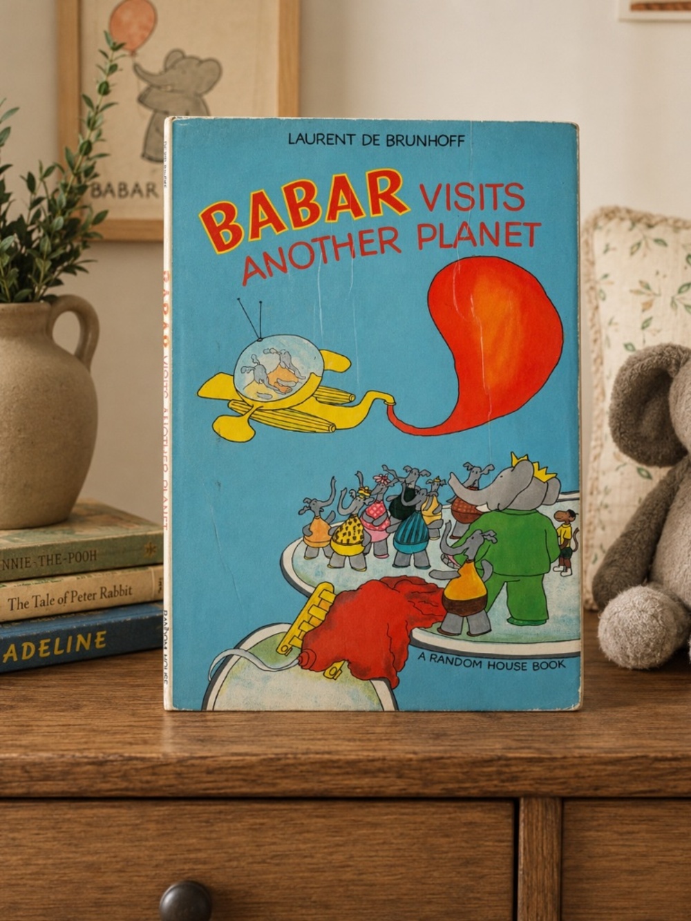 Vintage 1972 Babar Visits Another Planet Laurent de Brunhoff Hardcover Book